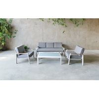 מערכת ישיבה 4 חלקים דגם איטליה שלדה בגוון לבן