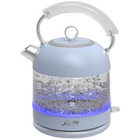 קומקום זכוכית חשמלי עיצוב רטרו SAUTER WK994BL תכלת