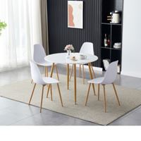 סט שולחן עגול ו 4 כיסאות תואמים לפינת אוכל HOMAX