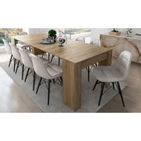 שולחן מודולרי בעל הרחבה מרכזית עם 5 הגדלות שונות