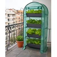 חממה ביתית עומדת בגובה 160 ס"מ כוללת מדפים וכיסוי