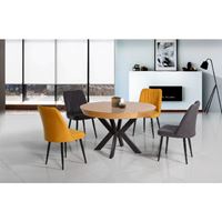 פינת אוכל עגולה + 4 כיסאות גורמה 1 אמריקן LEONARD