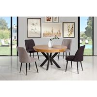 פינת אוכל עגולה גורמה 2 גבריאל + 4 כיסאות LEONARDO