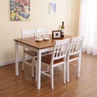 פינת אוכל מעץ מלא, הכוללת שולחן עם 4 כיסאות