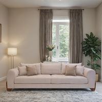 ספת סלון מעץ מלא בד עבה ונעים דגם ריף LEONARDO