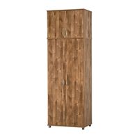 ארון 2 דלתות מרובה מדפים ותליה עם חלק עליון