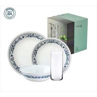 סט צלחות 48 חלקים ל 12 סועדים: 36 צלחות ו 12 כוסות