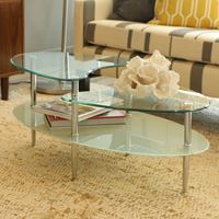 שולחן סלון דו מדפי מזכוכית בעיצוב מיוחד מבית Homax