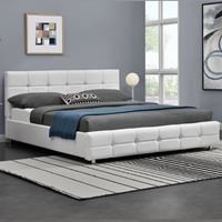 מיטה זוגית מעוצבת בריפוד דמוי עור מבית HOME DECOR