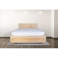 מיטה זוגית עשויה עץ אורן מלא חזק דגם 5017 עם מזרון