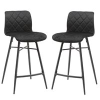 זוג כסאות בר עם רגלי מתכת HOME DECOR דגם מנהטן