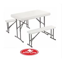 סט מהודר שולחן +שני ספסלים מתקפל לחצר ולפיקניק