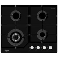 כיריים גז 4 להבות זכוכית שחורה קריסטל דגם GH60GB