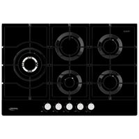 כיריים גז 5 להבות זכוכית שחורה קריסטל דגם GH75GB