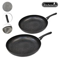 סט זוג מחבתות בגדלים עם ציפוי אבן שיש LA KITCHENET