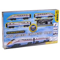 ערכת רכבת "אקספרס" עם אורות, צלילים ותחנת רכבת