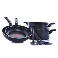 סט סירי קלחות ומחבתות 9 חלקים גימור שחור TEFAL