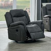 כורסת טלוויזיה מתנדנדת מרופדת בד רחיץ עם הדום נשלף