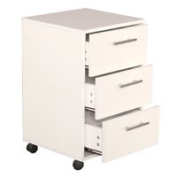 שידה 3 מגירות דגם 21632 עם ידיות, טבעי או לבן