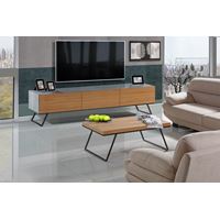 סט מזנון ושולחן בדוגמת שיש אפור דגם דרור LEONARDO