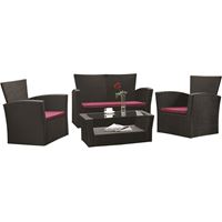 מערכת ישיבה לגינה סיציליה אפור כהה דמוי ראטן