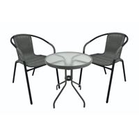 סט שולחן+2 כסאות ראטן לחצר/ מרפסת CAMP IN