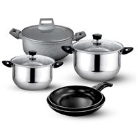 סט 8 חלקים סירים ומחבתות עשויים נירוסטה אל חלד