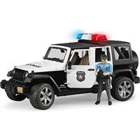 ג'יפ משטרה Wrangler Rubicon עם דמות שוטר וסירנה