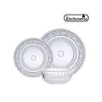 סט 18 צלחות אוריינטל זכוכית עמיד וחזק במיוחד