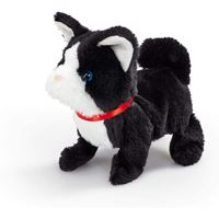 בובת חתלתול שחור-לבן אינטראקטיבית- זזה ומשמיעה קול