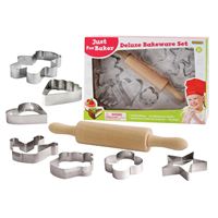 סט אפיה איכותי לילדים- מערוך ו-7 שבלונות לעוגיות