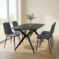 פינת אוכל מקרמיקה+4 כיסאות טוסקנה-ריביירה אפור כהה