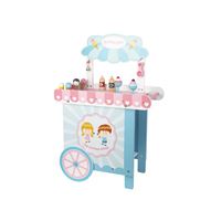 עגלת גלידה מעץ לילדים כולל 12 אביזרי משחק