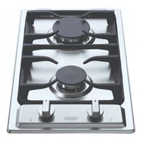 כיריים גז דומינו 2 להבות Delonghi NDG 20X נירוסטה