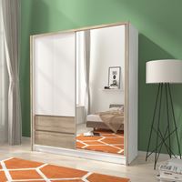 ארון בגדים 180 ס"מ משולב הזזה ופתיחה עם מראה