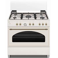 תנור אפייה משולב כיריים גז 90 ס"מ בעיצוב כפרי שמנת