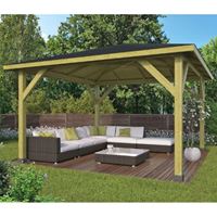 גזיבו עץ מלא 3.38X3.38 Tourist מטר Tuindeco