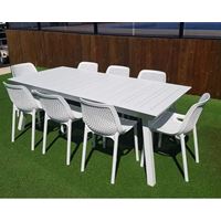 שולחן אלומיניום נפתח כולל 6 כיסאות פלסטיק H.KLEIN‏