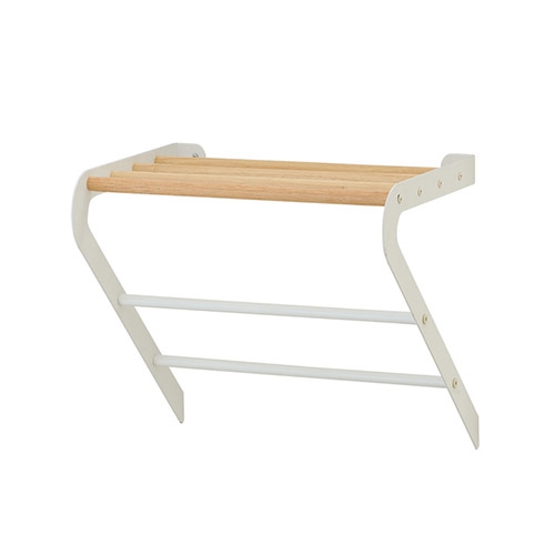 מדף לתליה ממתכת עם מדף מעץ מבית מדפית