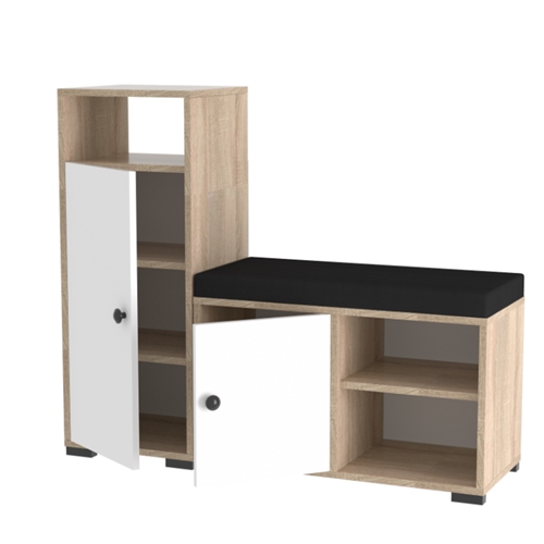 ארון נעליים דגם דנה משולב ספסל מרופד תואם דאבל