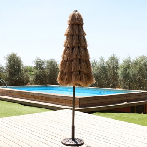 שמשית צד רפיה דמוי קש אלומיניום 2.7 מטר דגם סיישל