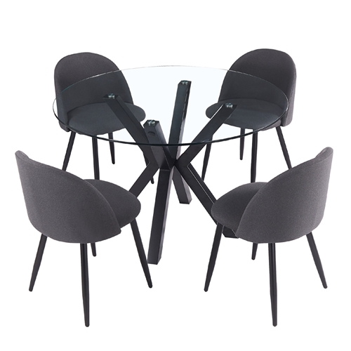 פינת אוכל עגולה 120 ס"מ עם 4 כיסאות בולוניה-טומי