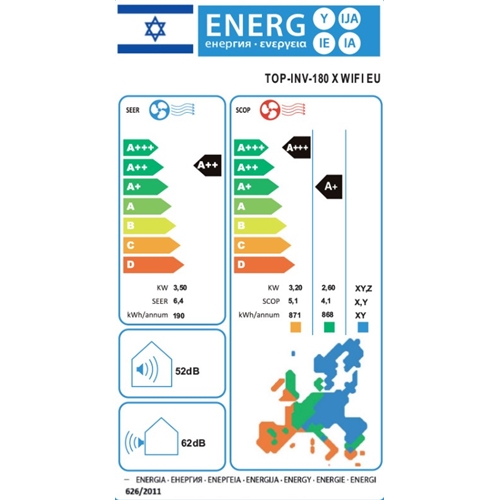מזגן עילי אינוורטר TORNADO TOP-INV-180 X WIFI EU