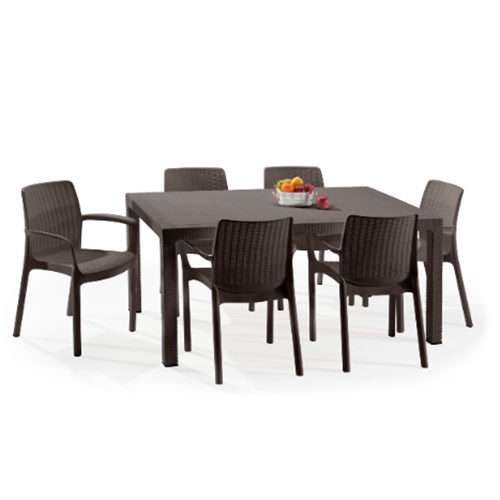 פינת אוכל באלי חום כוללת 4 כיסאות מבית KETER