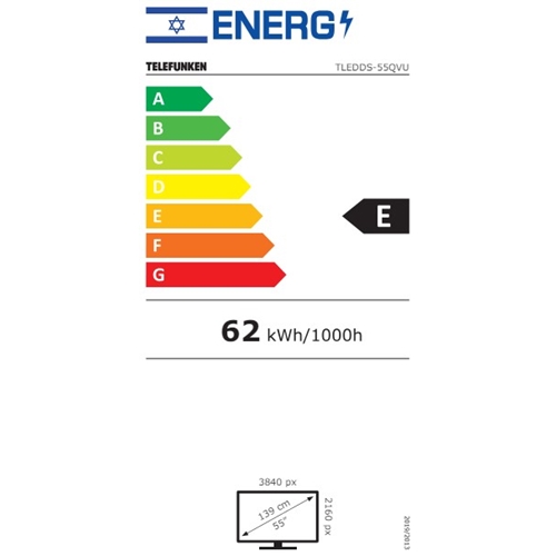 מסך טלוויזיה "55 QLED 4K דגם TELEFUNKEN TLEDDS-55