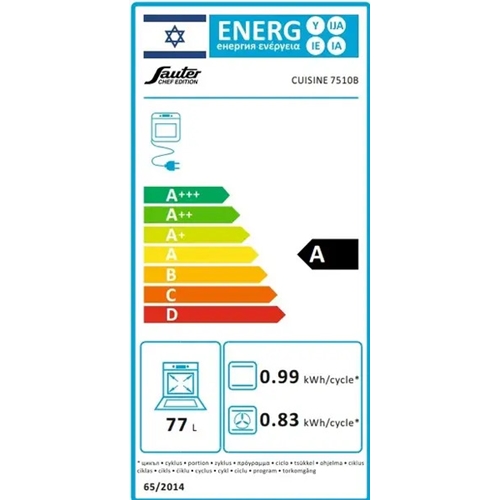 תנור בנוי 77 ליטר CUISINE 7510B סאוטר Sauter שחור