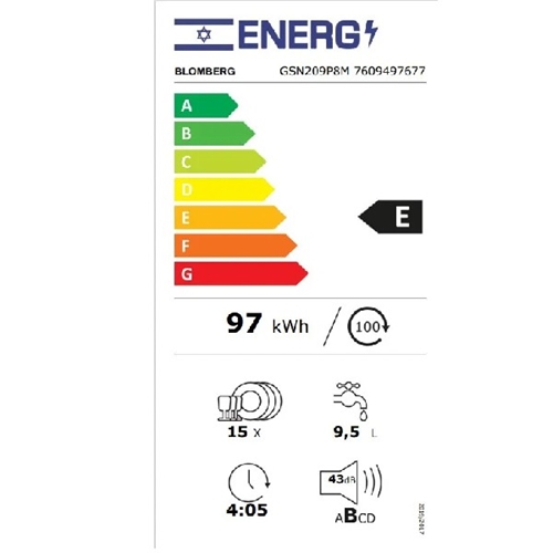 מדיח כלים Free Standing דגם BLOMBERG GSN209P8M