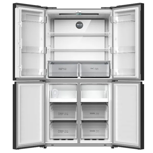 מקרר 4 דלתות 601 ל' AMCOR MER6600GB זכוכית שחורה