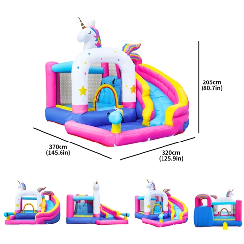 מתקן קפיצה מתנפח עם מגלשה חד קרן דגם ED1150