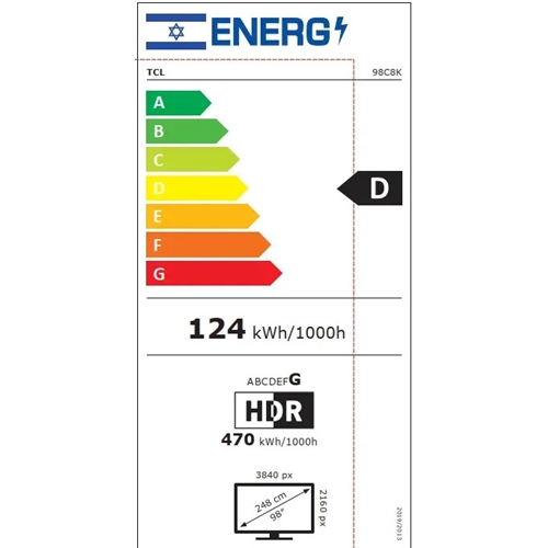 טלוויזיה "98 TCL C8K Premium QD-Mini LED 98C8K